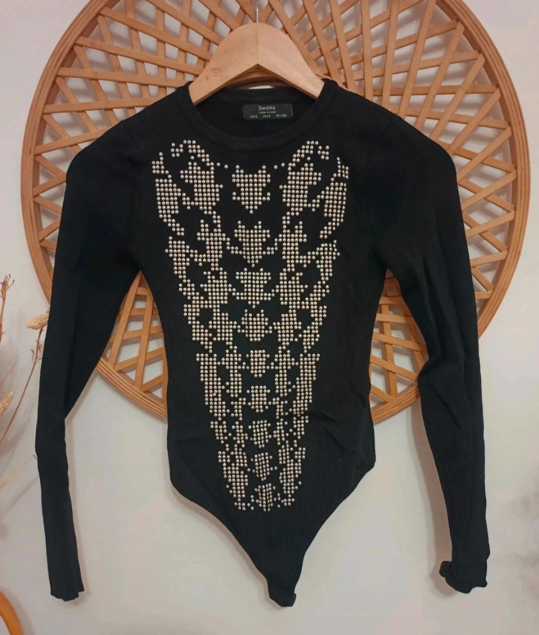 Body de invierno de manga larga con tachuelas plateadas – Bershka – taille S / 36 / 8 3