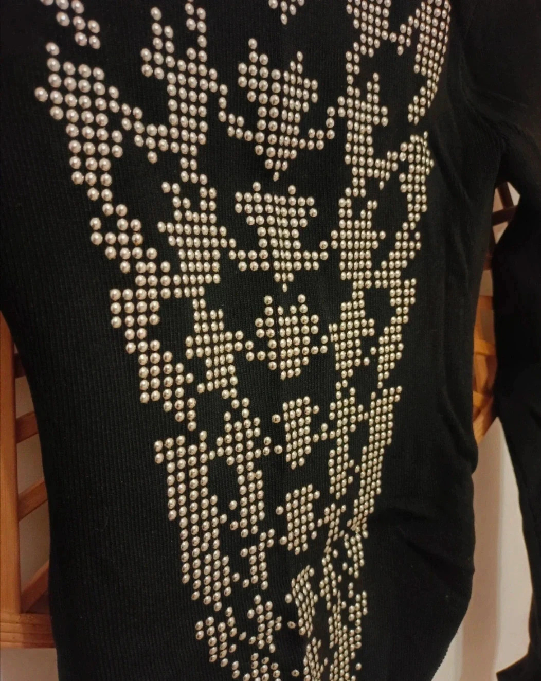 Body de invierno de manga larga con tachuelas plateadas – Bershka – taille S / 36 / 8 5