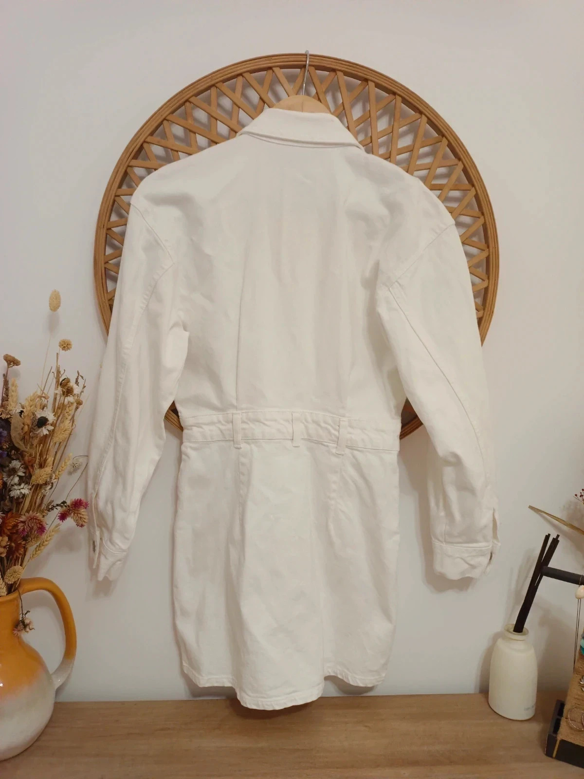 Vestido denim blanco Zara · robe chemise blanche · white shirt dress · abito chemisier XS-S – Zara – taille XS / 34 / 6 4
