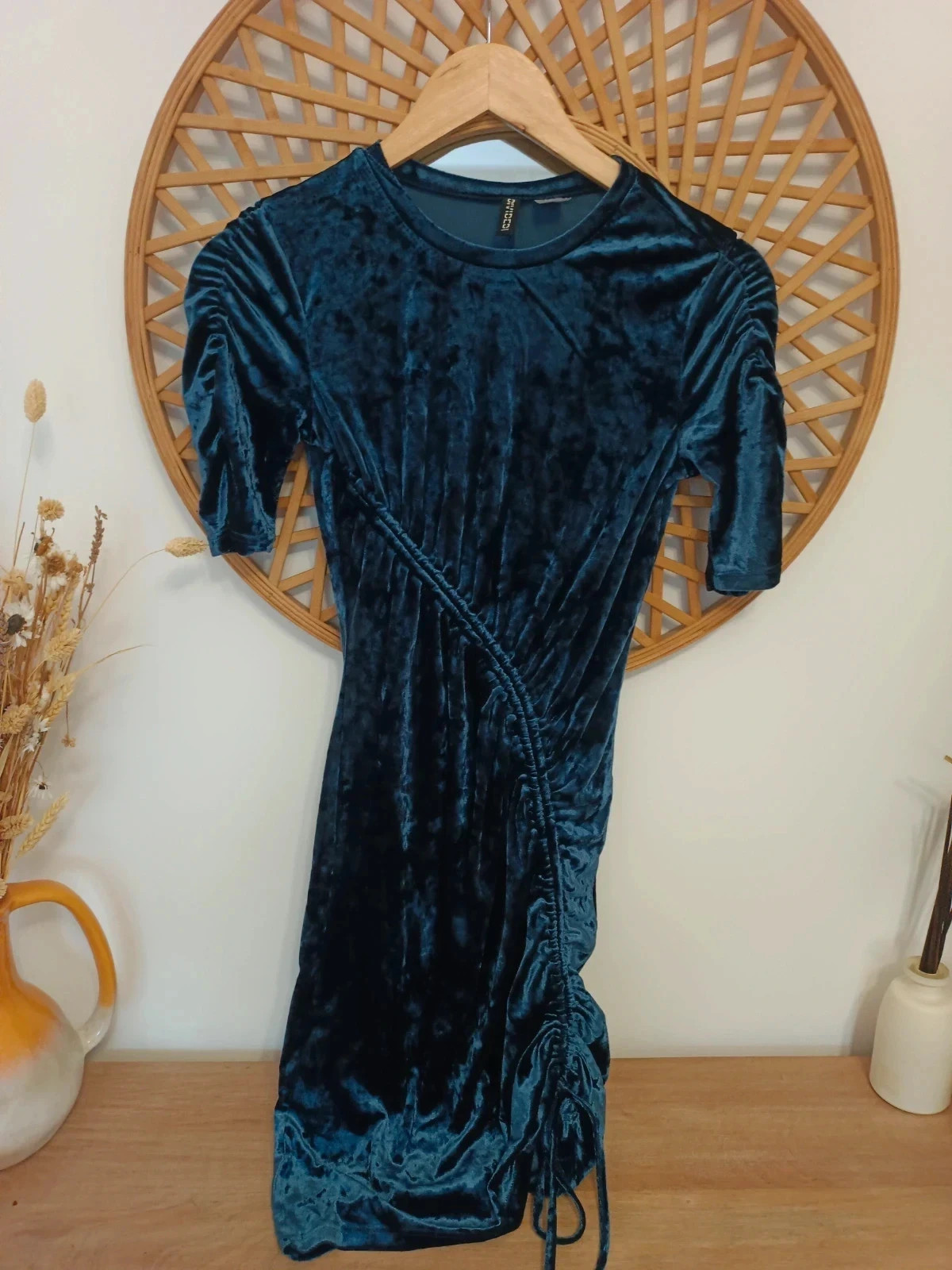 Velvet Vestido Azul Marino terciopelo– Party Night Dress Divided – H&M Divided – taille XS / 34 / 6 2