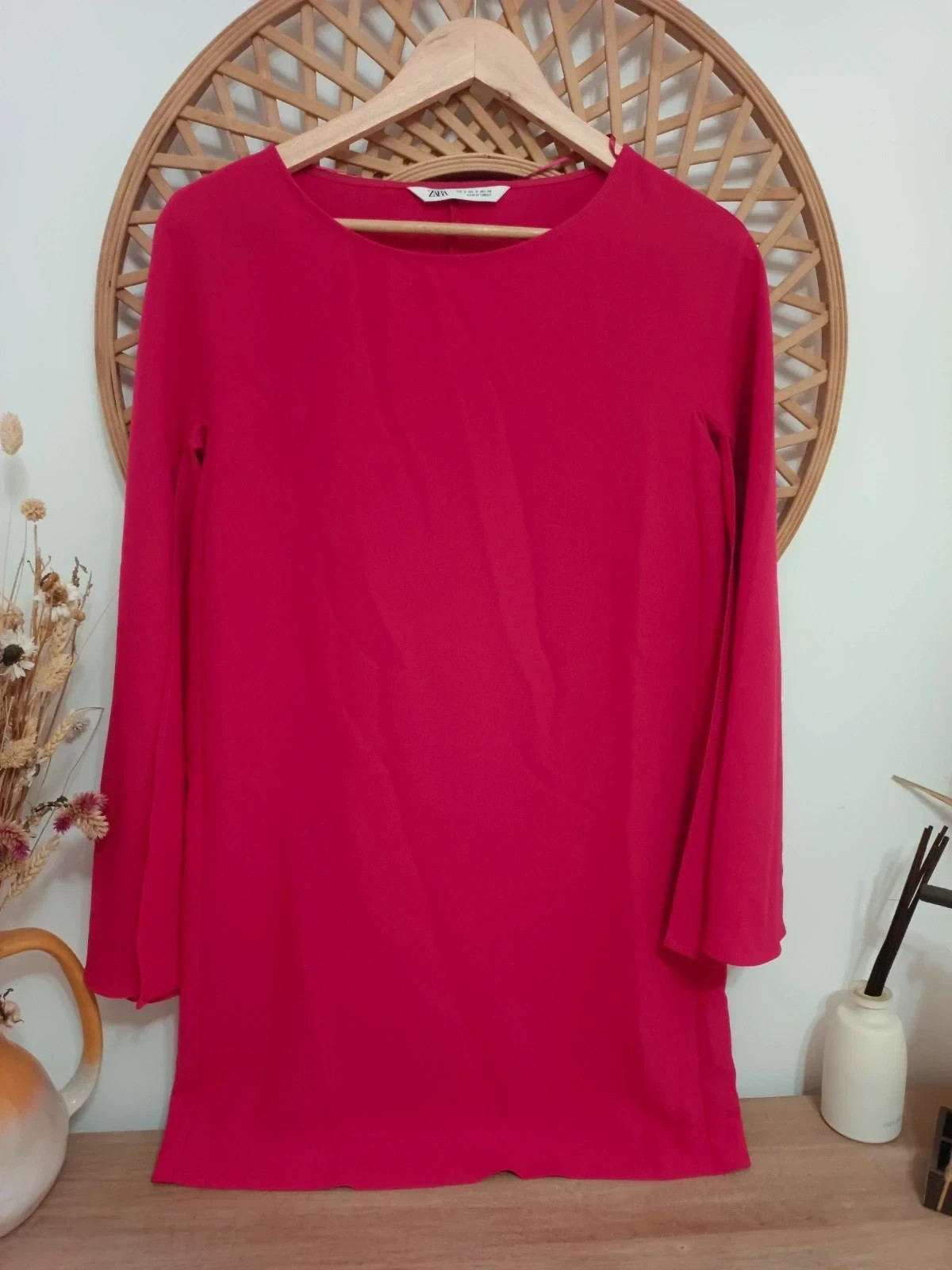 Vestido ZARA fucsia elegante / pink chic dress / robe rose vibrante / abito fucsia raffinato – Zara – taille S / 36 / 8 2