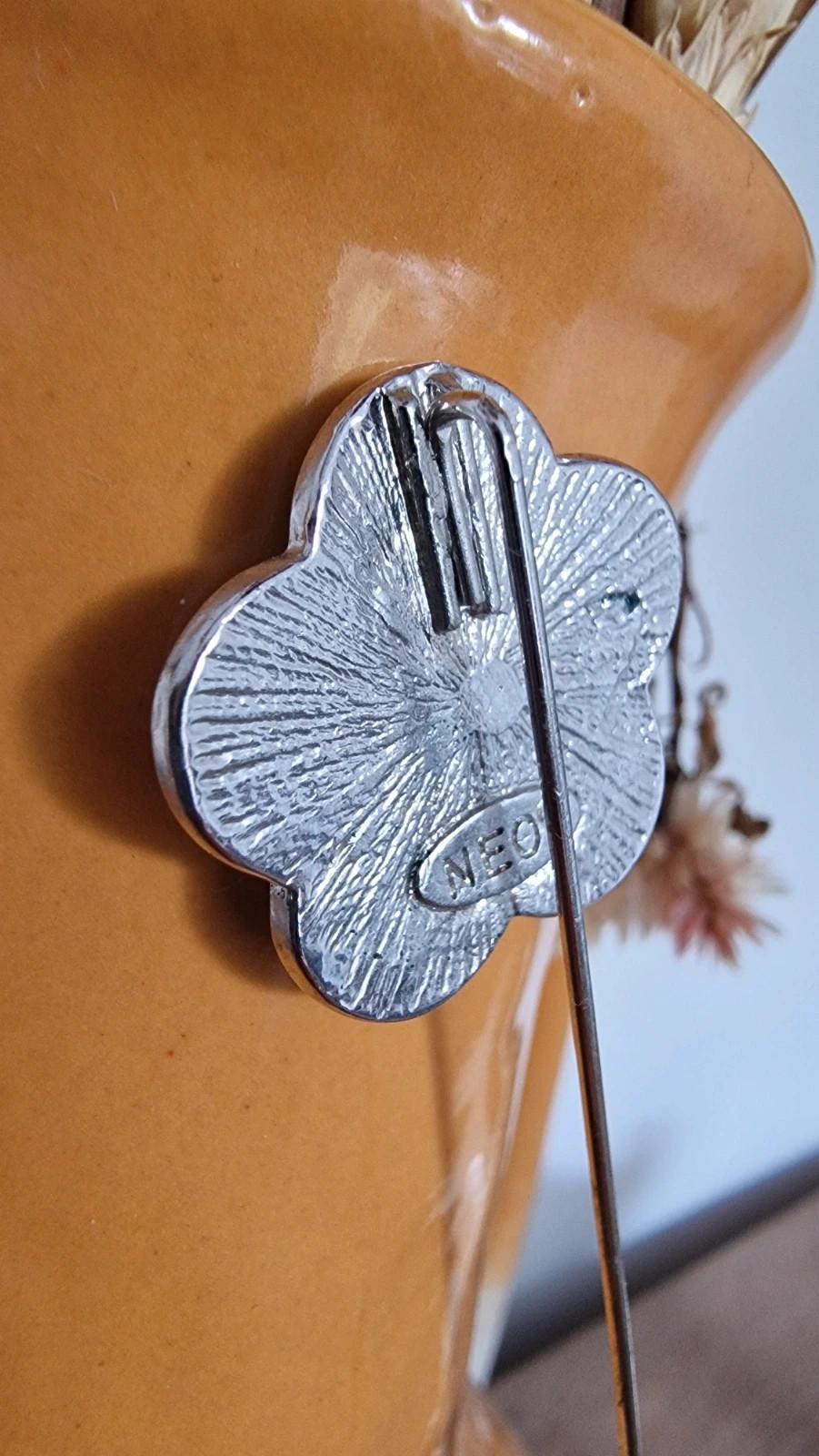Broche vintage flor efecto nácar verde turquesa · Flower Brooch Pin · Broche Fleur · Spilla Fiore – Neo 4