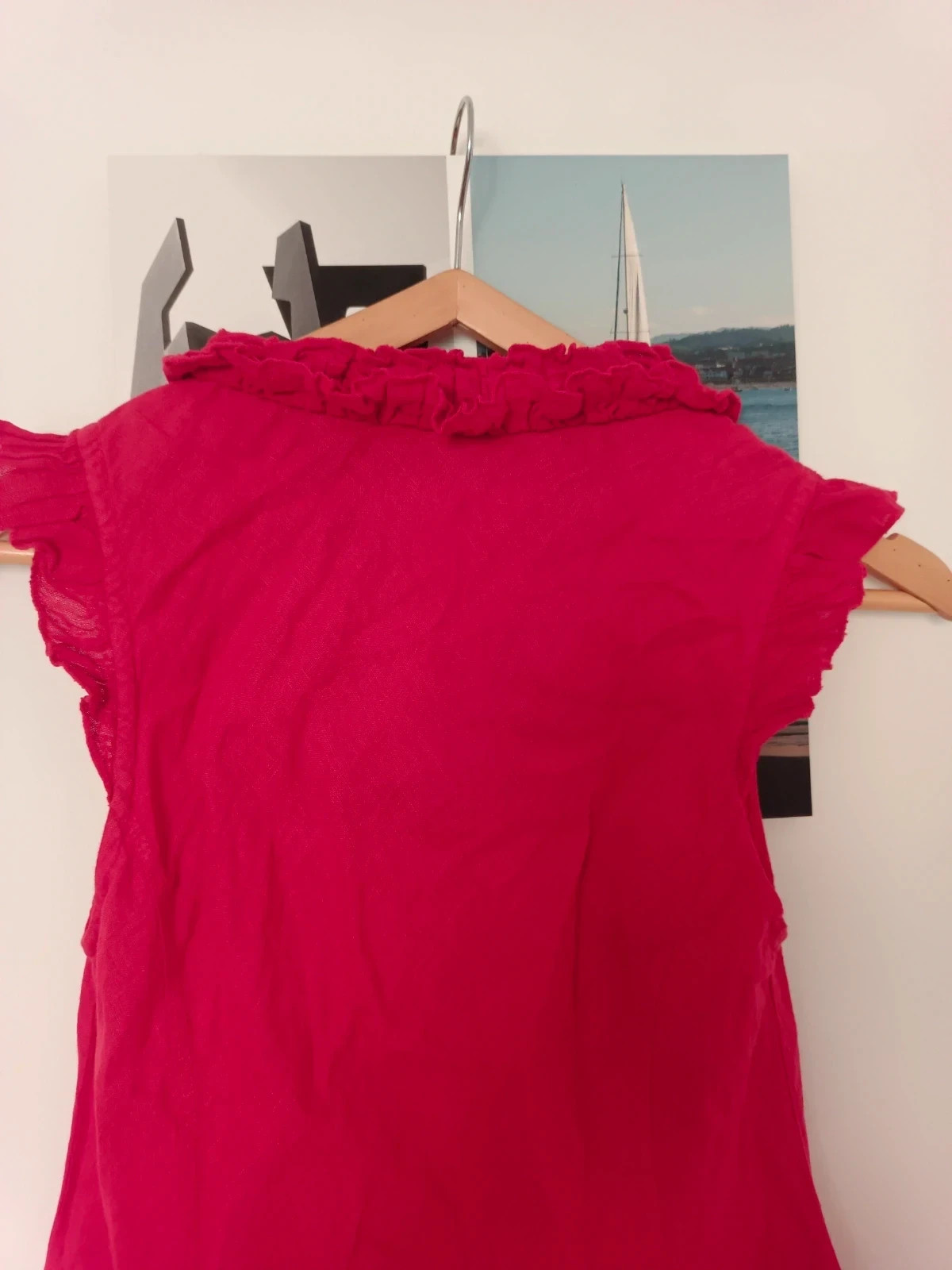 Vestido lino La Fée Maraboutée 36 S Red Linen Dress Robe en Lin Made in Italy – La Fee Maraboutee – taille S / 36 / 8 5