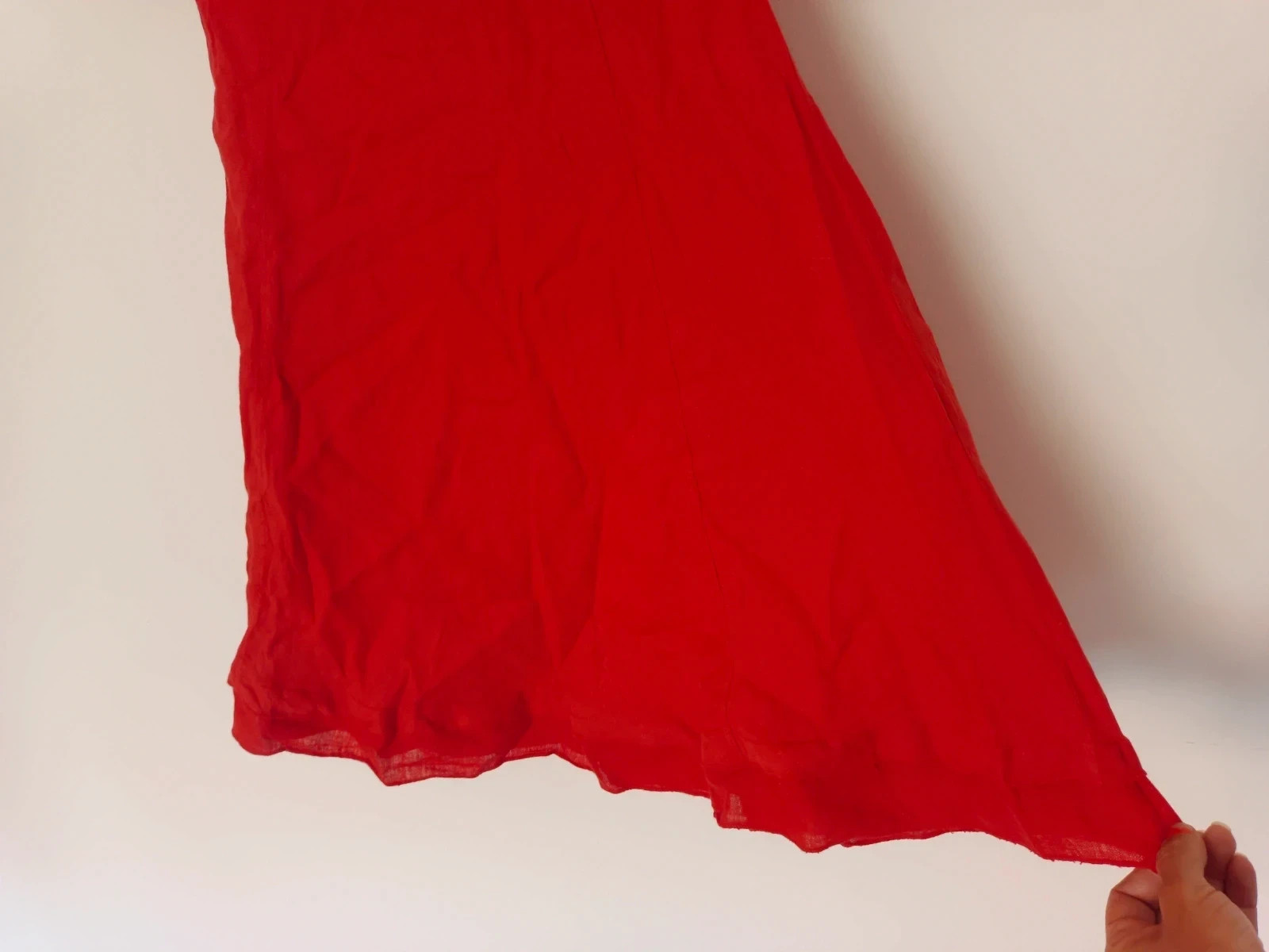 Vestido lino La Fée Maraboutée 36 S Red Linen Dress Robe en Lin Made in Italy – La Fee Maraboutee – taille S / 36 / 8 3