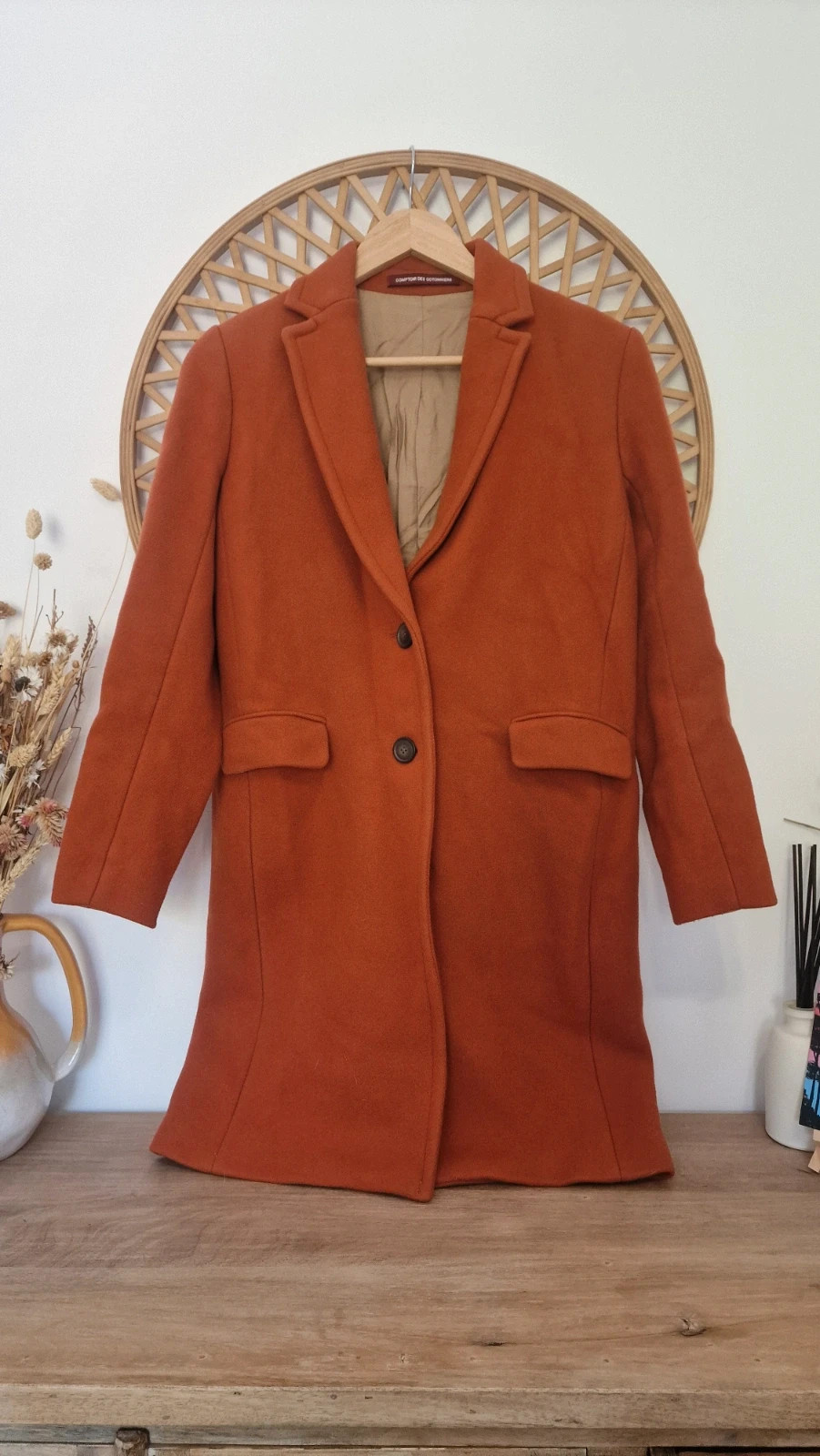 Abrigo Comptoir des Cotonniers lana cachemir teja · Wool Cashmere Coat · Manteau Laine – Comptoir des Cotonniers – taille XS / 34 / 6 2