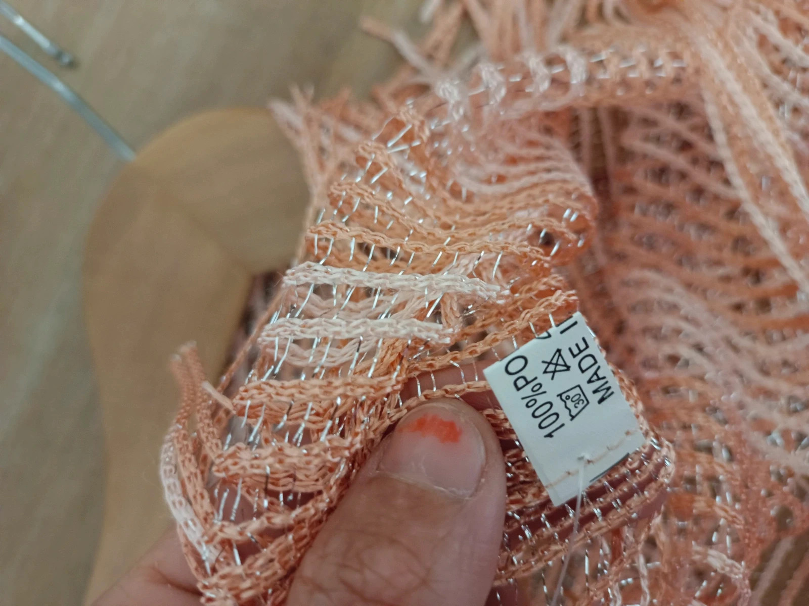 Caftan de Fiesta Rosa Palo Brillante Flecos Capa Elegante Evening Shawl Glitter – Local – taille Taille unique 5