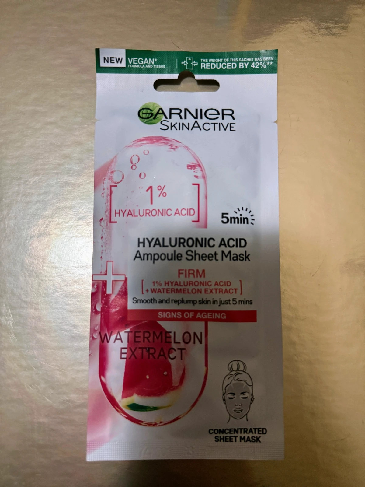 🍉Garnier SkinActive Hyaluronic Acid + Watermelon Firm Ampoule Mask | nueva mascarilla reafirmante🍉