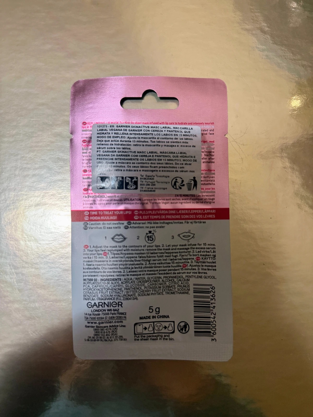 💋Garnier SkinActive Lips Replumping Mask Cherry | nueva mascarilla labios💋 – Garnier 2