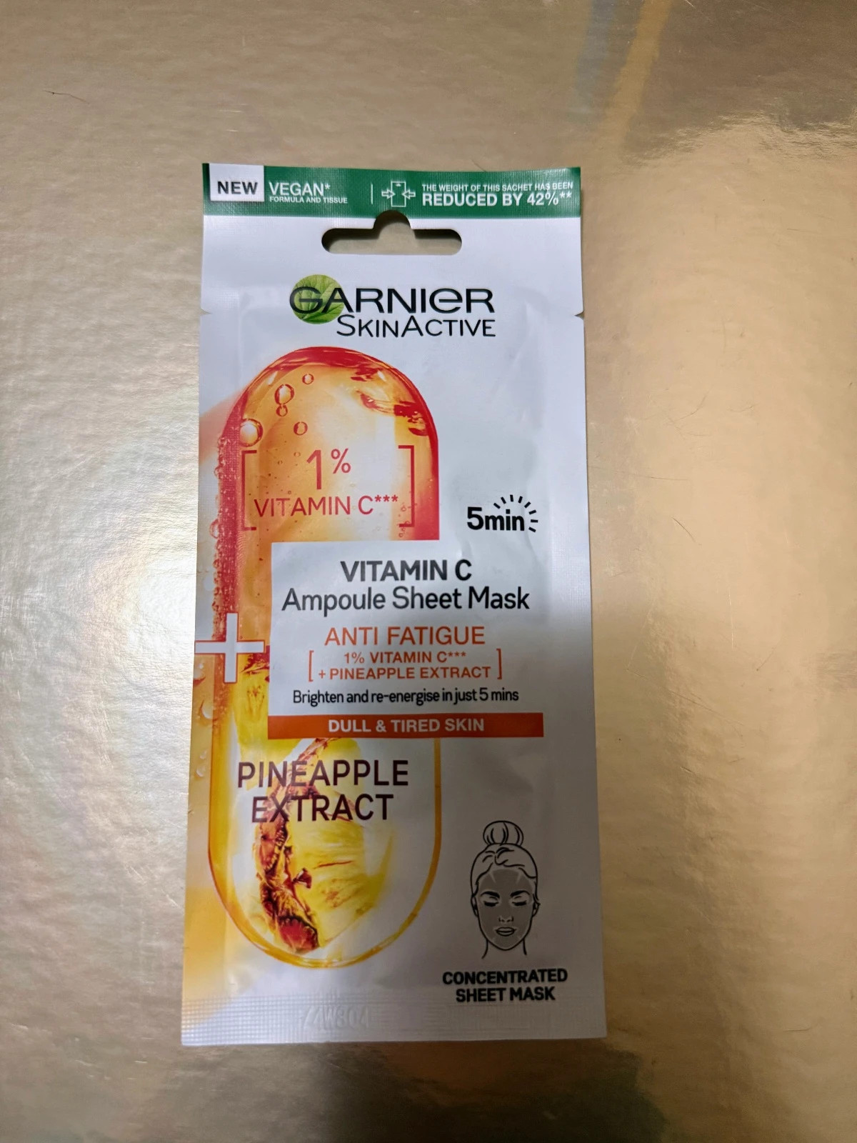 🍍Garnier SkinActive Vitamin C + Pineapple Ampoule Sheet Mask | nueva mascarilla anti-fatiga🍍