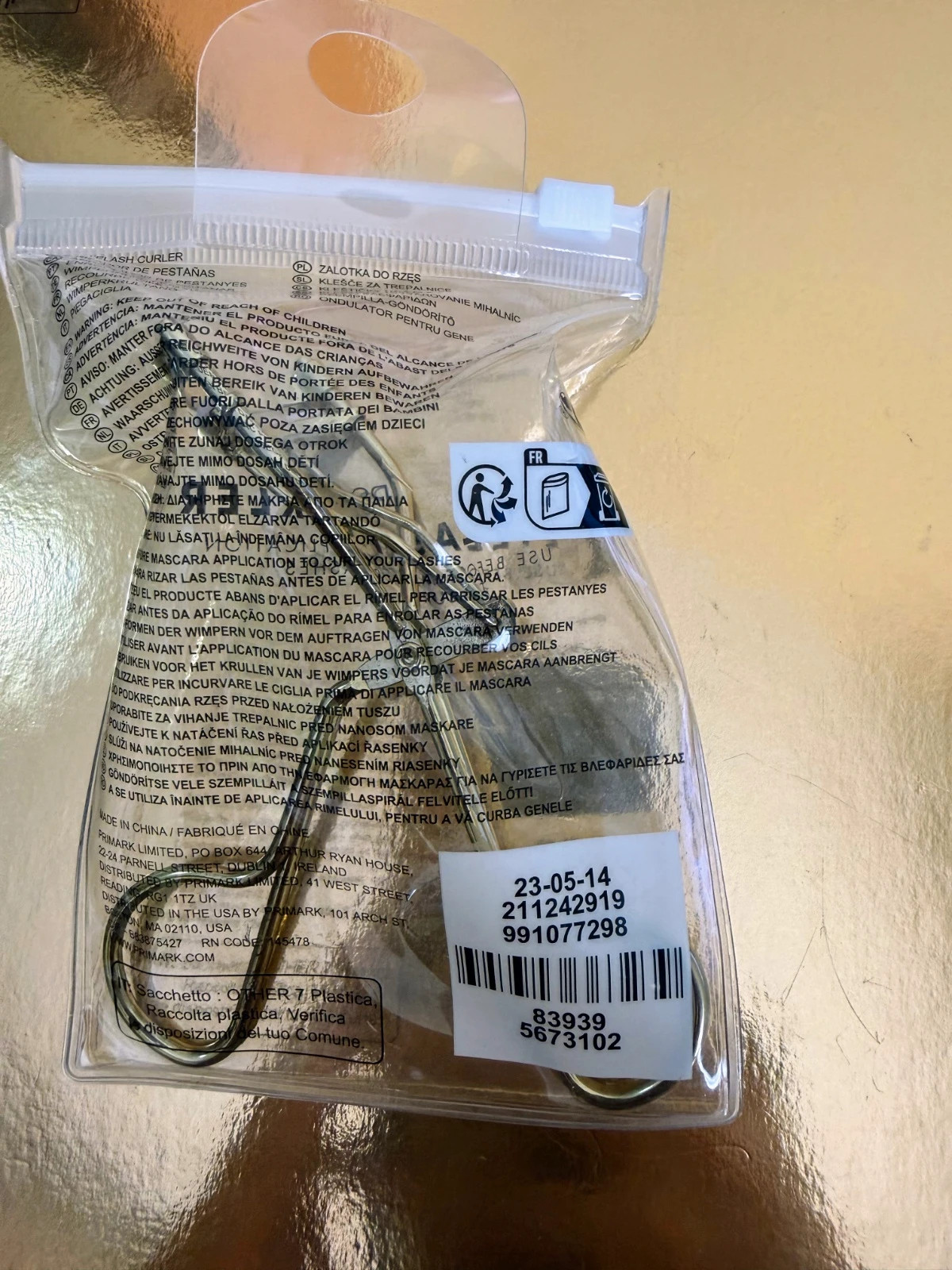 PS Rizador de Pestañas Dorado – Nuevo sin abrir – P.S. 2