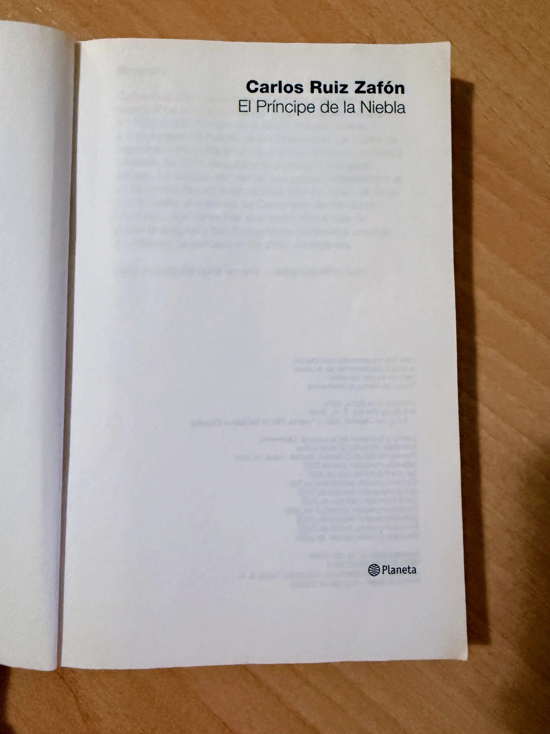 Carlos Ruiz Zafón El príncipe de la niebla – Bolsillo usado 3