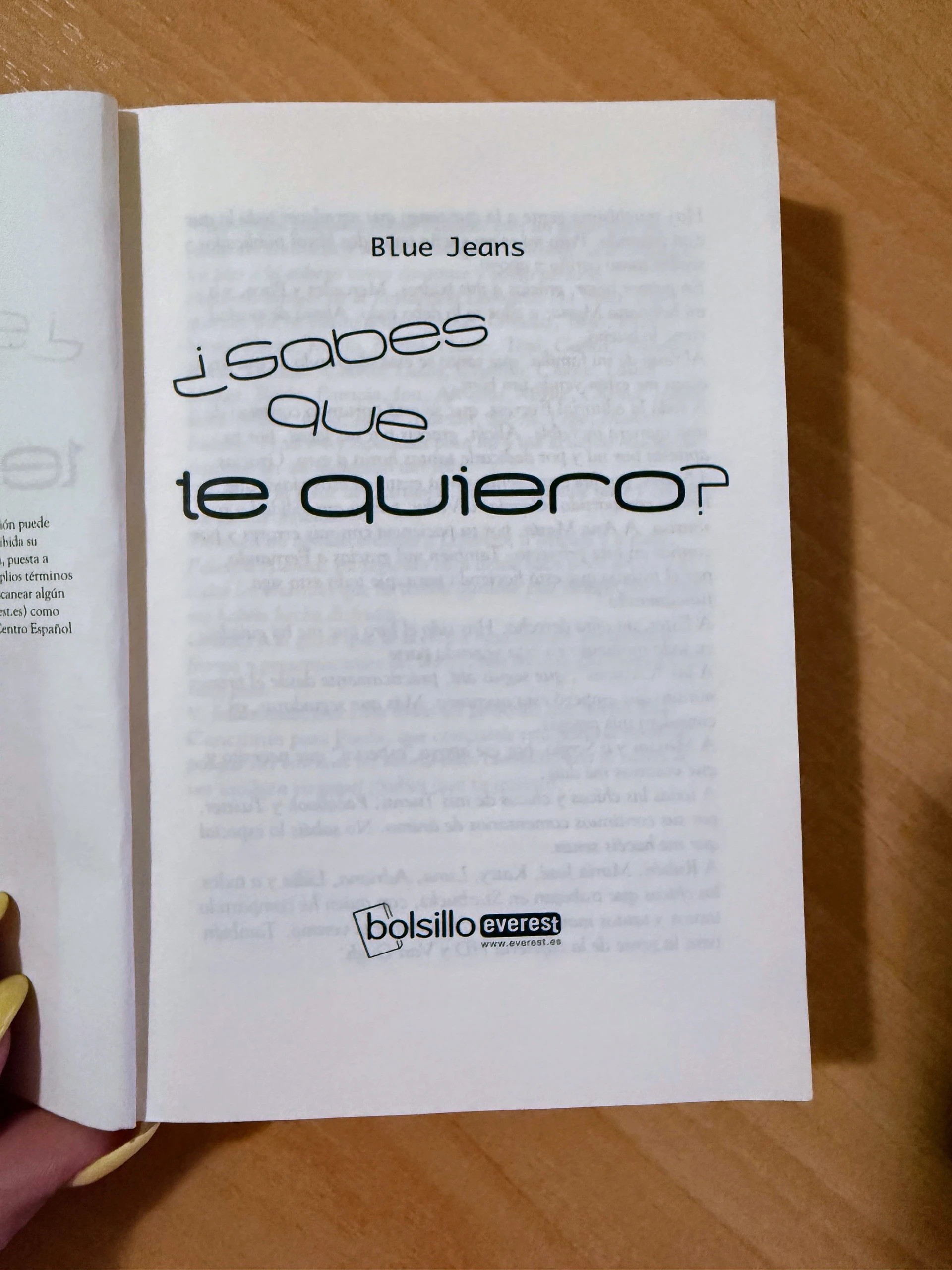 💕Blue Jeans Sabes que te quiero Libro de bolsillo – Como nuevo 2