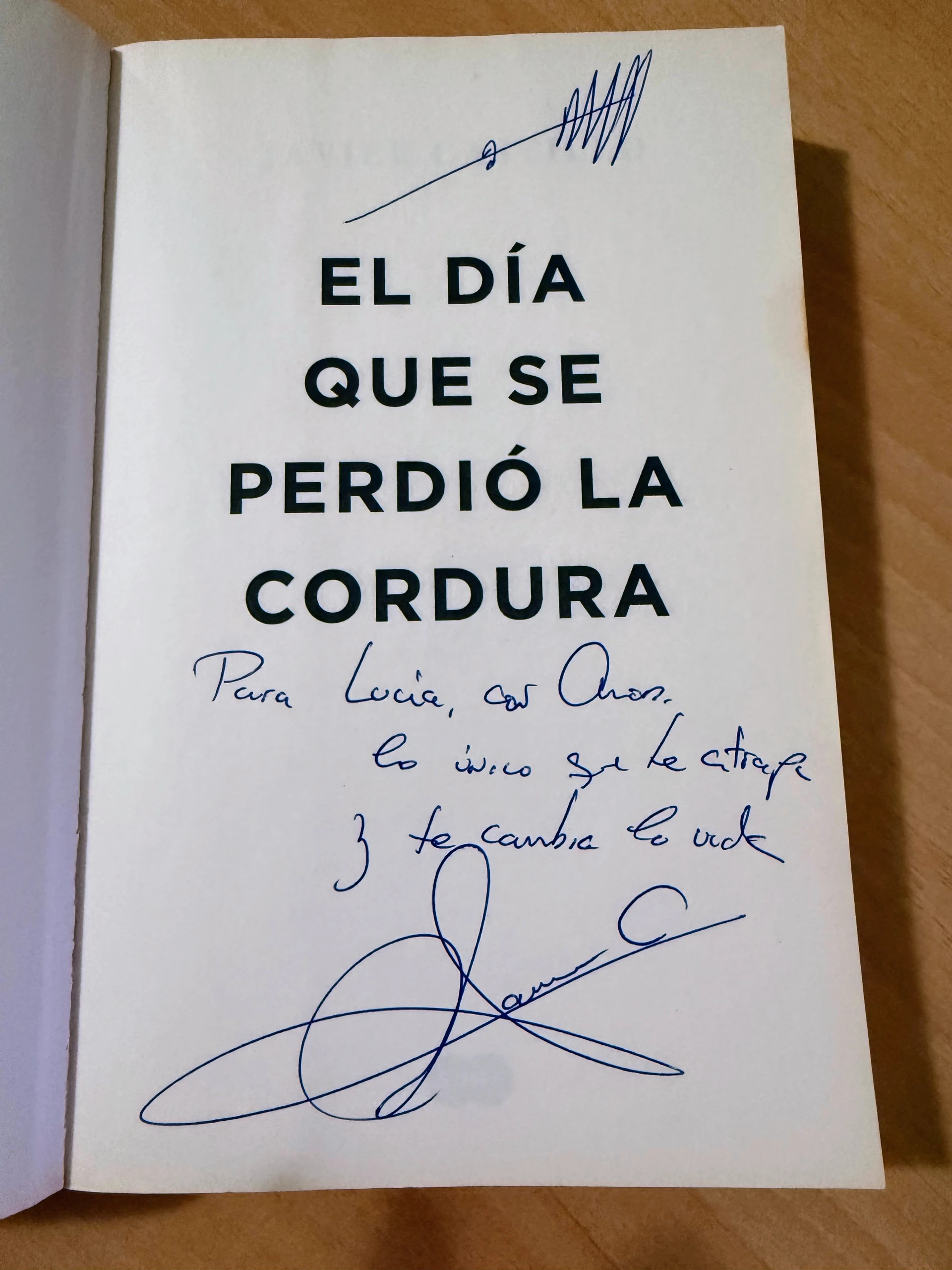 Javier Castillo El día que se perdió la cordura Firmado –Como nuevo 2