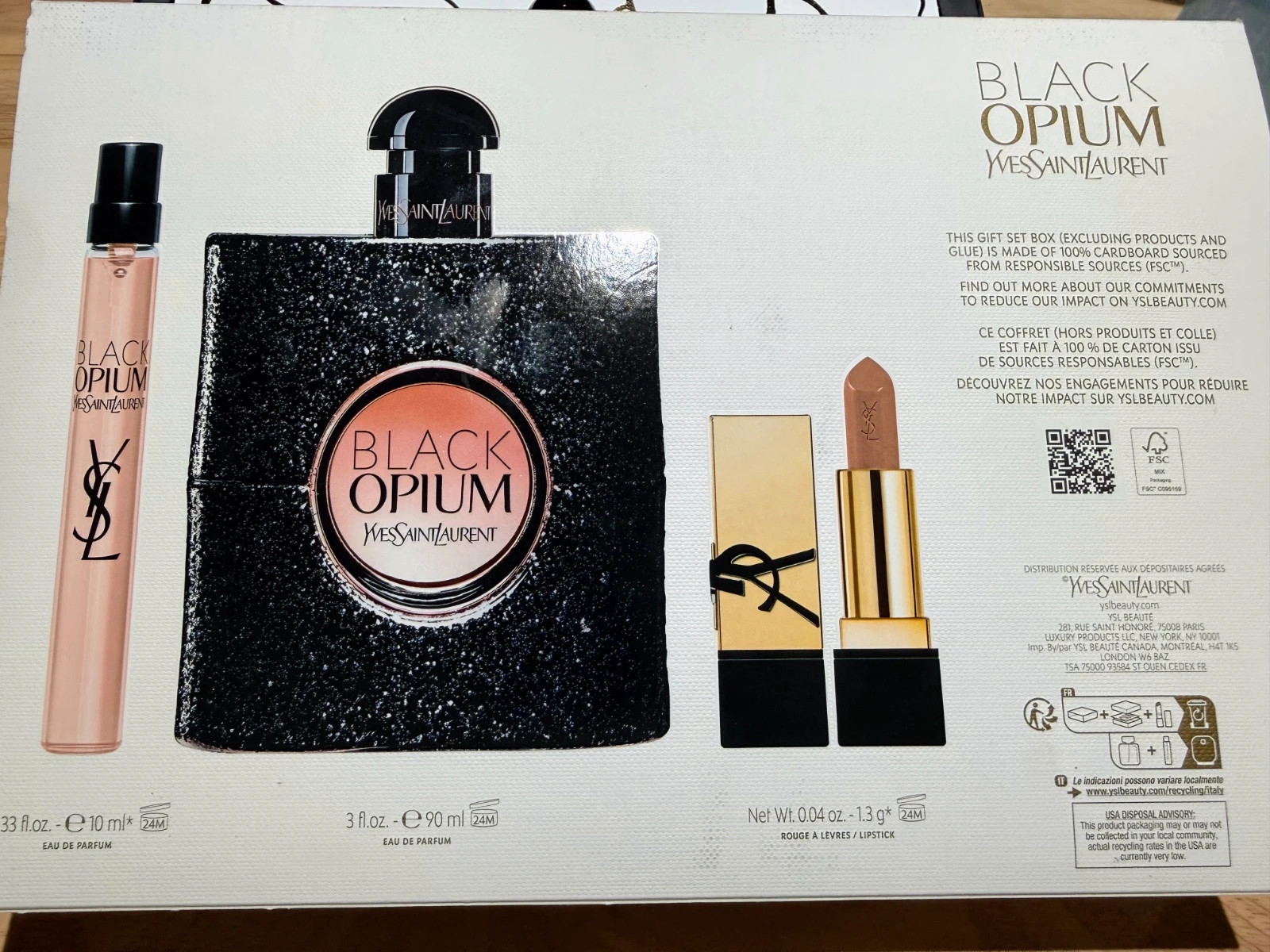 💖Yves Saint Laurent Black Opium Pack Perfume 90 ml + Mini 10 ml + Labial – Nuevo – Yves Saint Laurent 2
