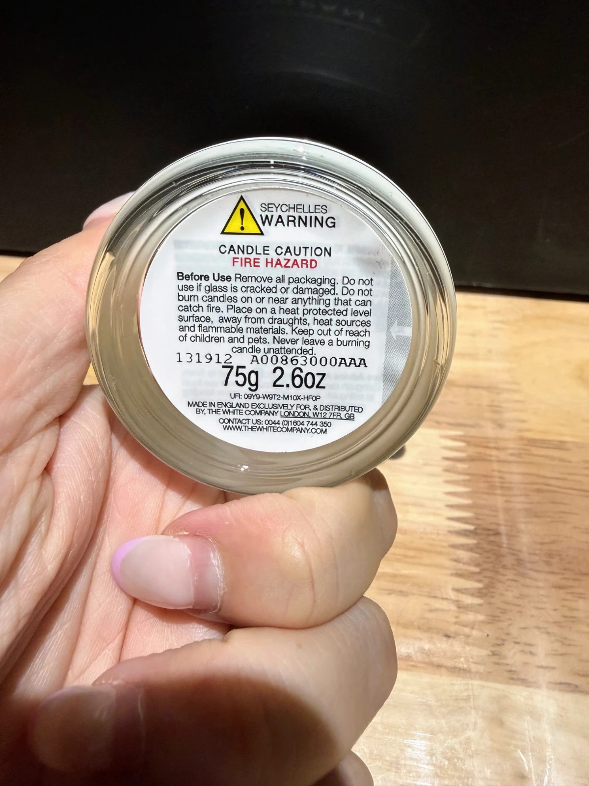 The White Company Seychelles Vela 75 g – Vela aromática nueva sin usar – The White Company 3