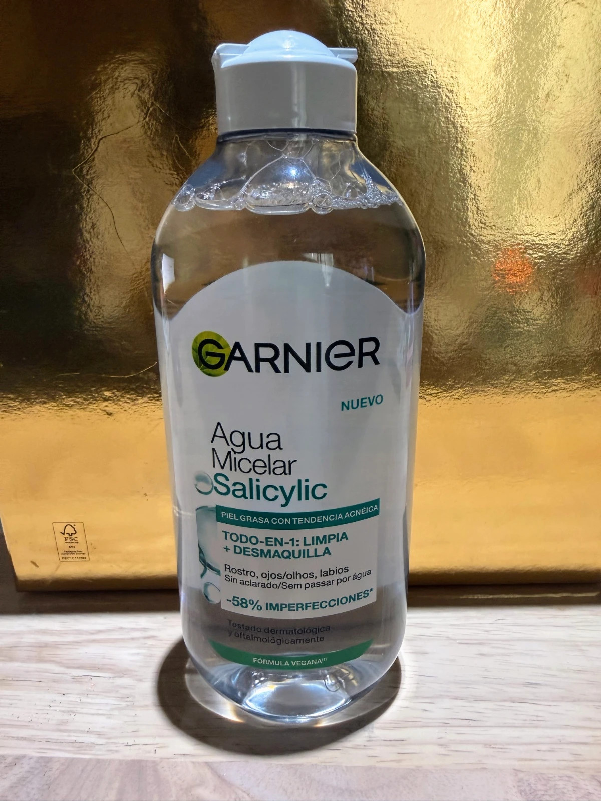 💚Garnier Agua Micelar con Ácido Salicílico 400 ml | piel grasa y poros💚