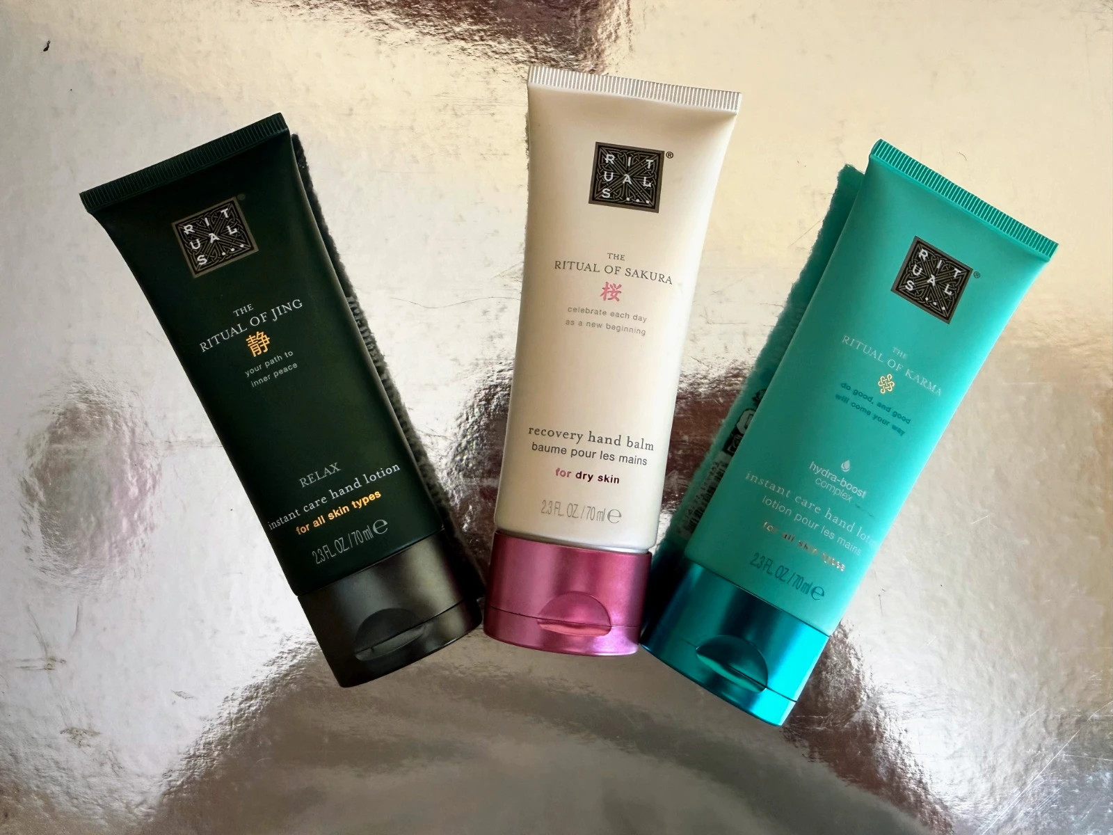 🌸Pack 3 Cremas de Manos Rituals 70 ml – Sakura, Karma & Jing🌸