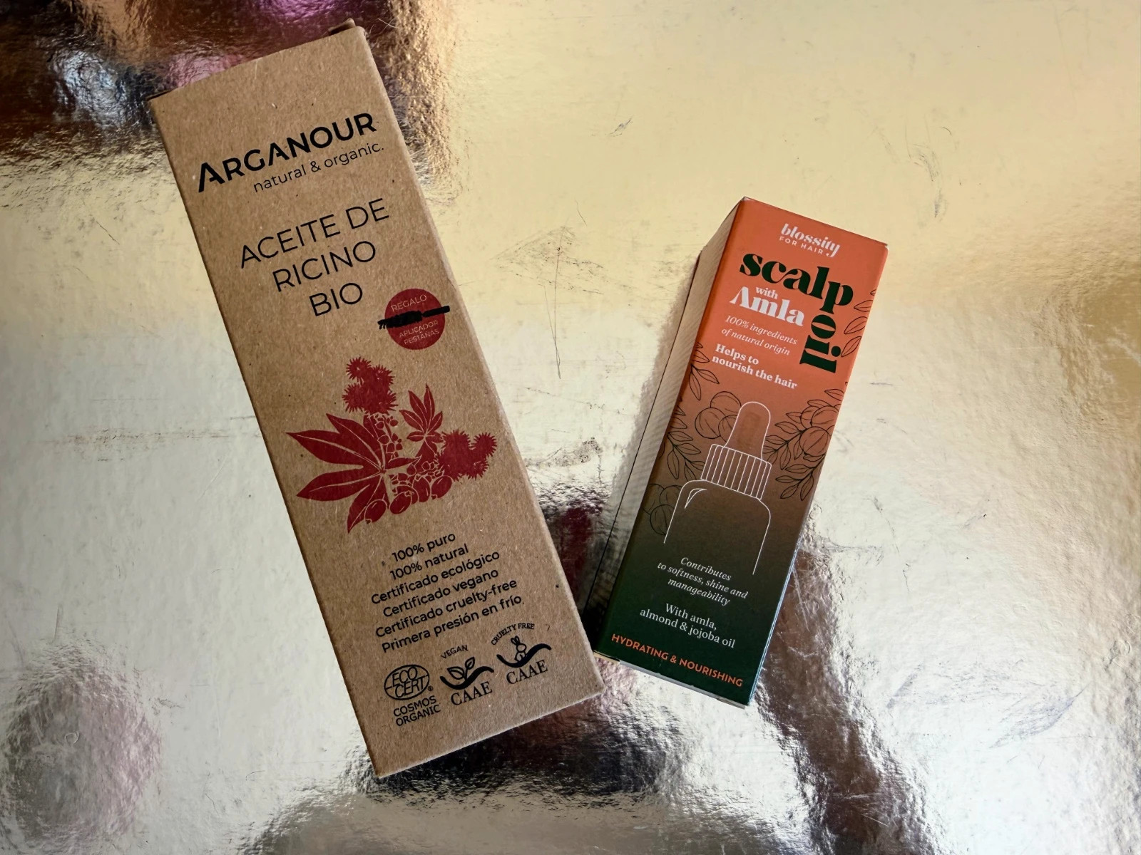 🌿Pack Aceites Capilares – Arganoil Aceite de Ricino 100 ml + Blossity Scalp Oil Amla 30 ml🌿