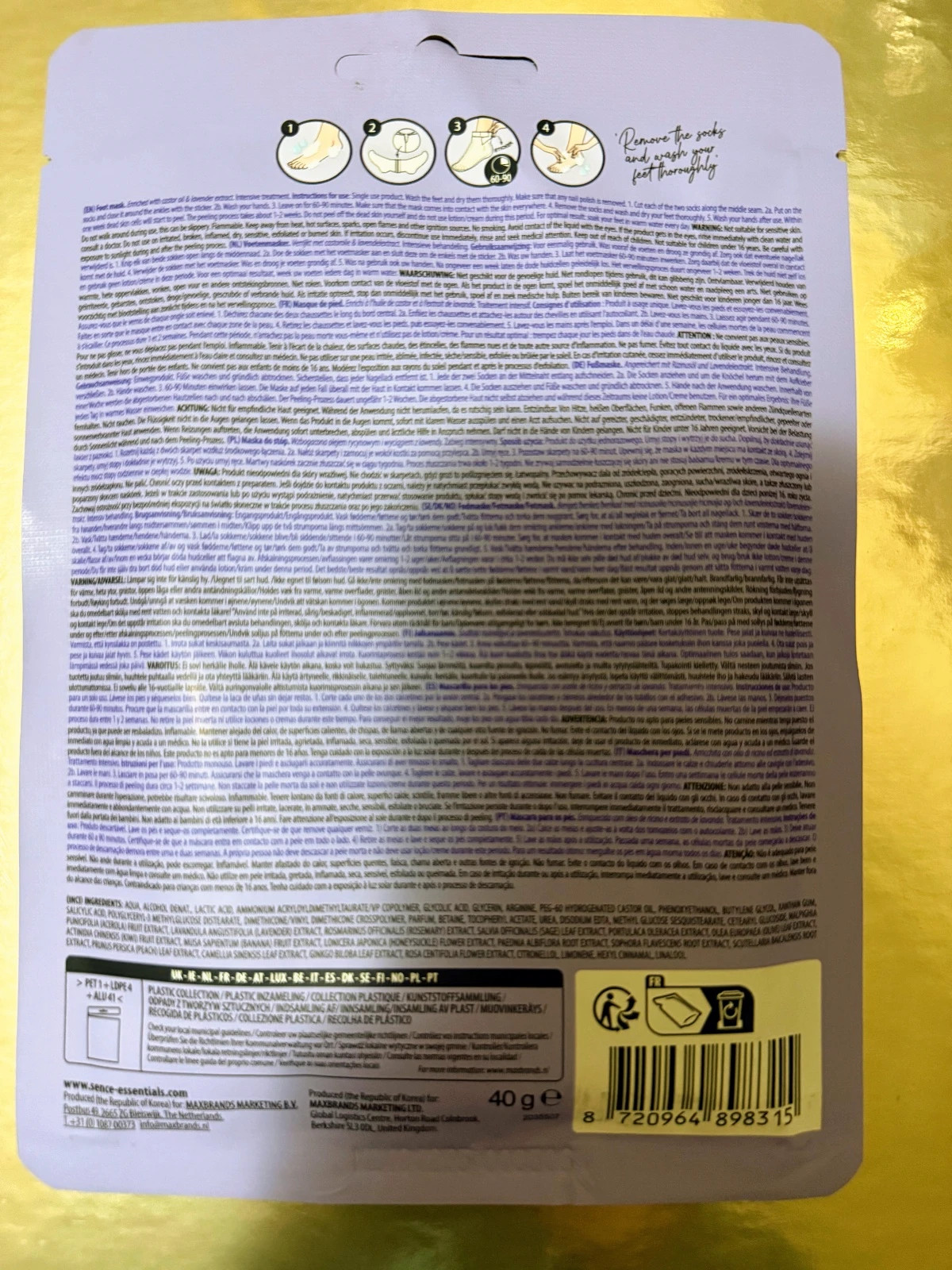 🦶Sence Exfoliating Foot Mask Lavender | mascarilla exfoliante intensiva para pies🦶 – Sence 2