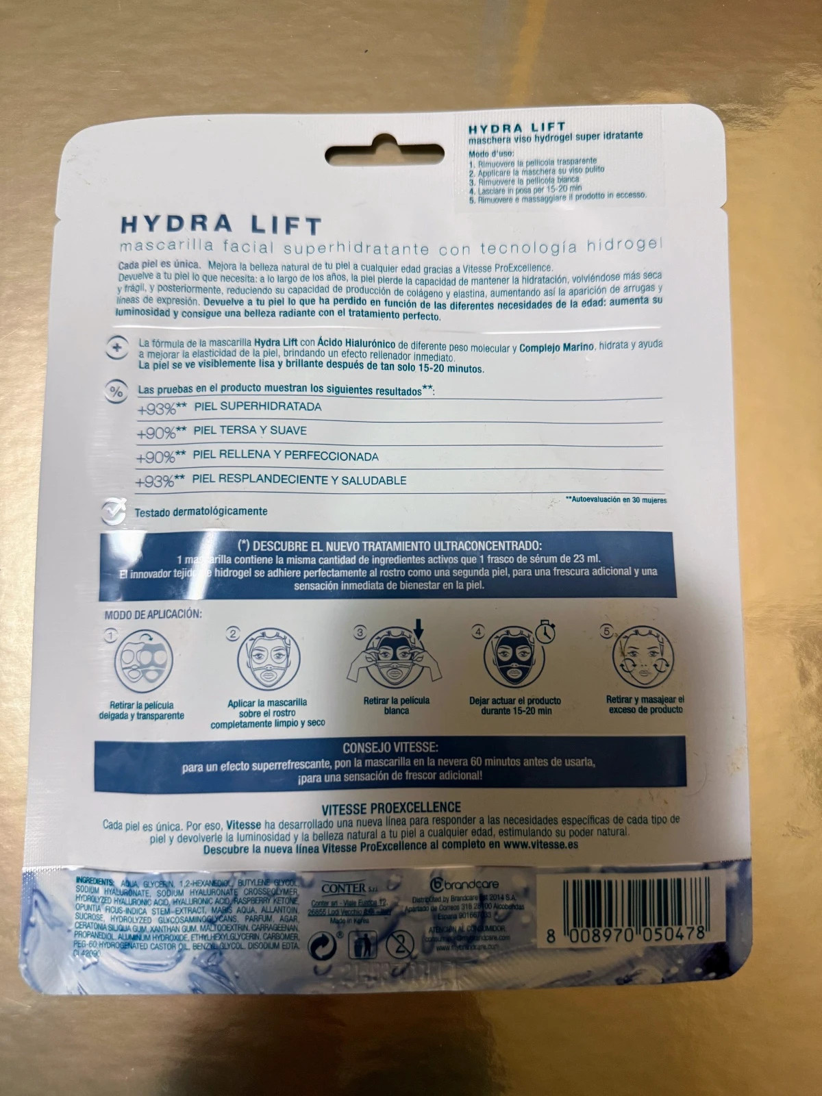 🌿Vitassé Pro Excellence Hydra Lift Hydrogel Mask | nueva mascarilla facial hidratante🌿 – Vitesse 2