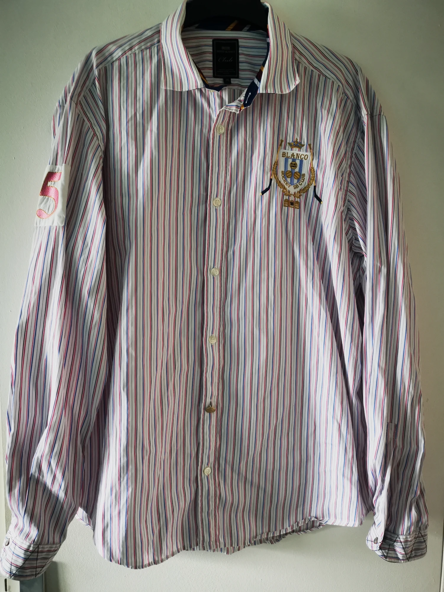 Chemise rayée à manches longues Serge Blanco