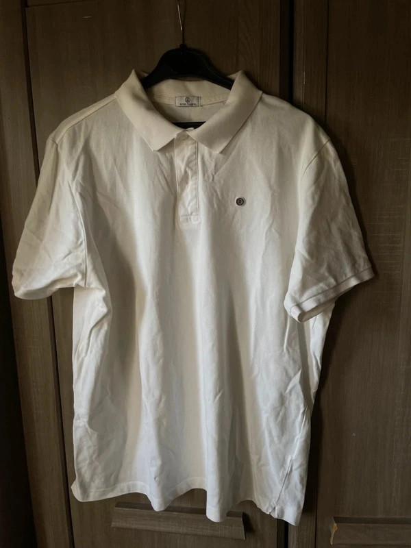Polo blanc Serge Blanco - Taille XL logo brodé