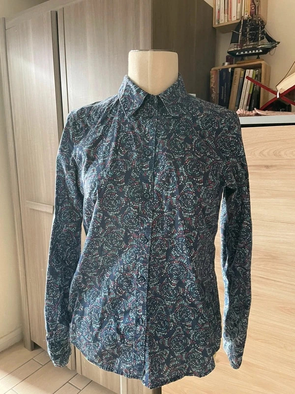 👔 Chemise Cintrée Esprit – Motif Graphique Bleu – Esprit – taille M / 38 / 10 3