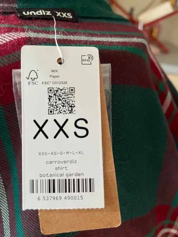 Chemise à carreaux Undiz "Botanical Garden" – Undiz – taille XXS / 32 / 4 5