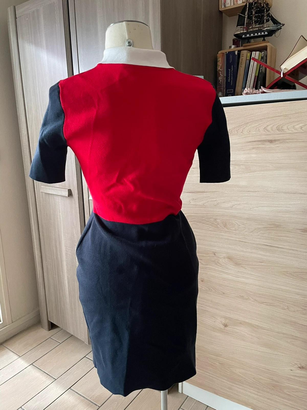 🐊 Robe Polo Lacoste – Color-block Bleu Marine & Rouge – Lacoste – taille L / 40 / 12 2