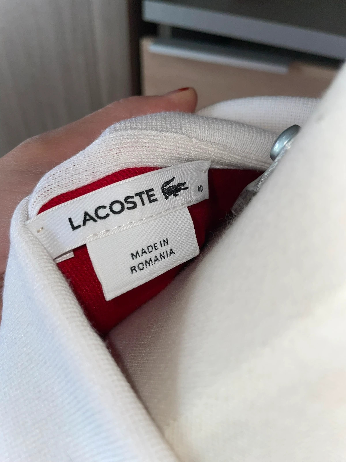 🐊 Robe Polo Lacoste – Color-block Bleu Marine & Rouge – Lacoste – taille L / 40 / 12 5