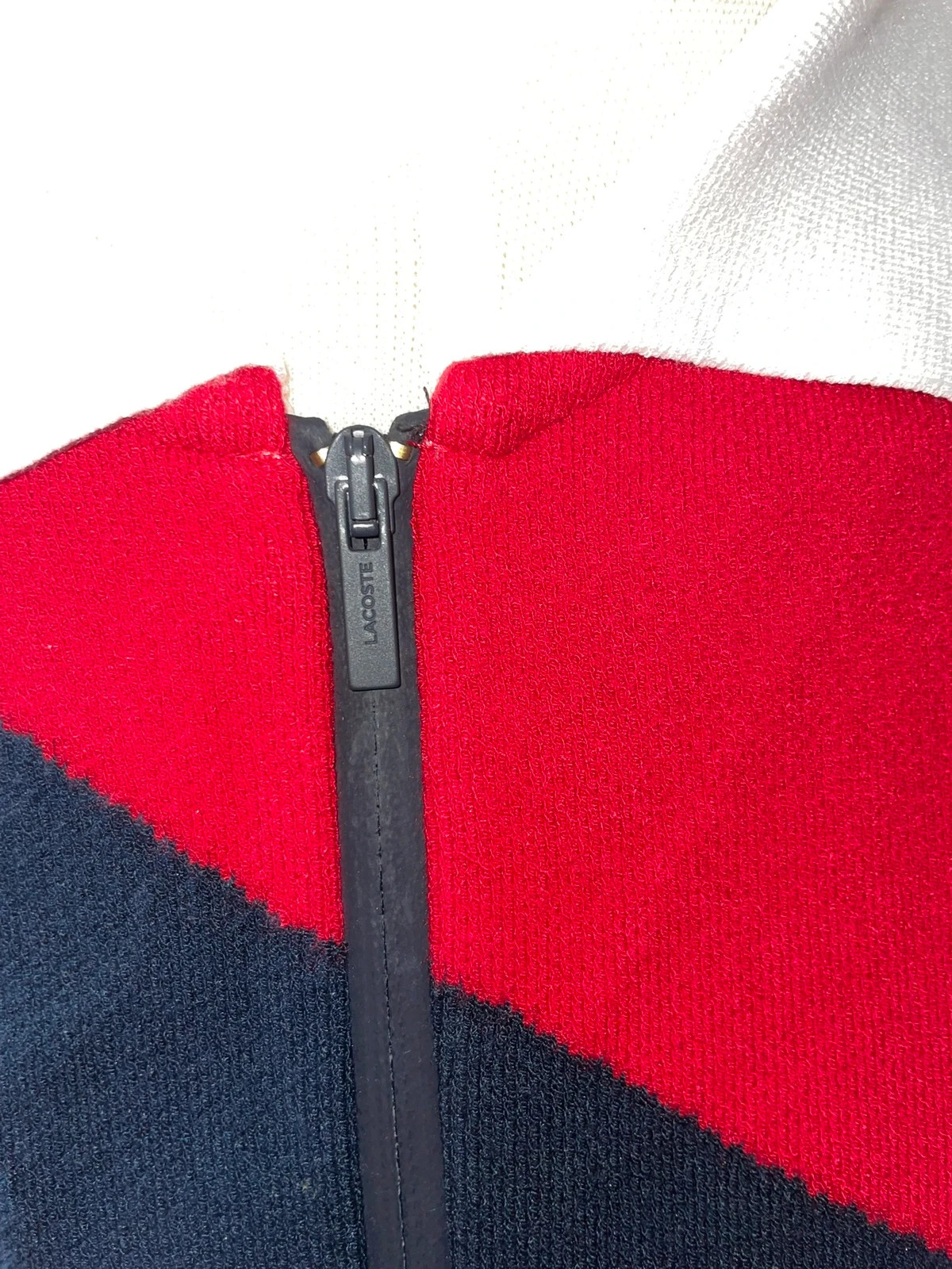 🐊 Robe Polo Lacoste – Color-block Bleu Marine & Rouge – Lacoste – taille L / 40 / 12 4