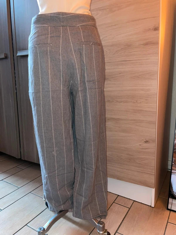 Pantalon large fluide à motifs géométriques en laine – Style bohème chic – Caroll – taille M / 38 / 10 3