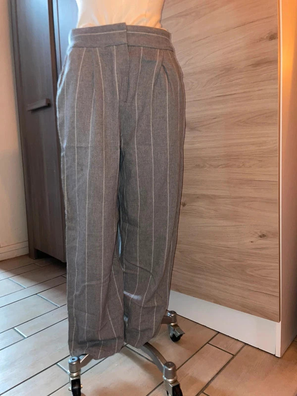 Pantalon large fluide à motifs géométriques en laine – Style bohème chic – Caroll – taille M / 38 / 10 2