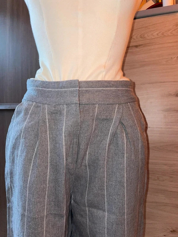 Pantalon large fluide à motifs géométriques en laine – Style bohème chic – Caroll – taille M / 38 / 10 5