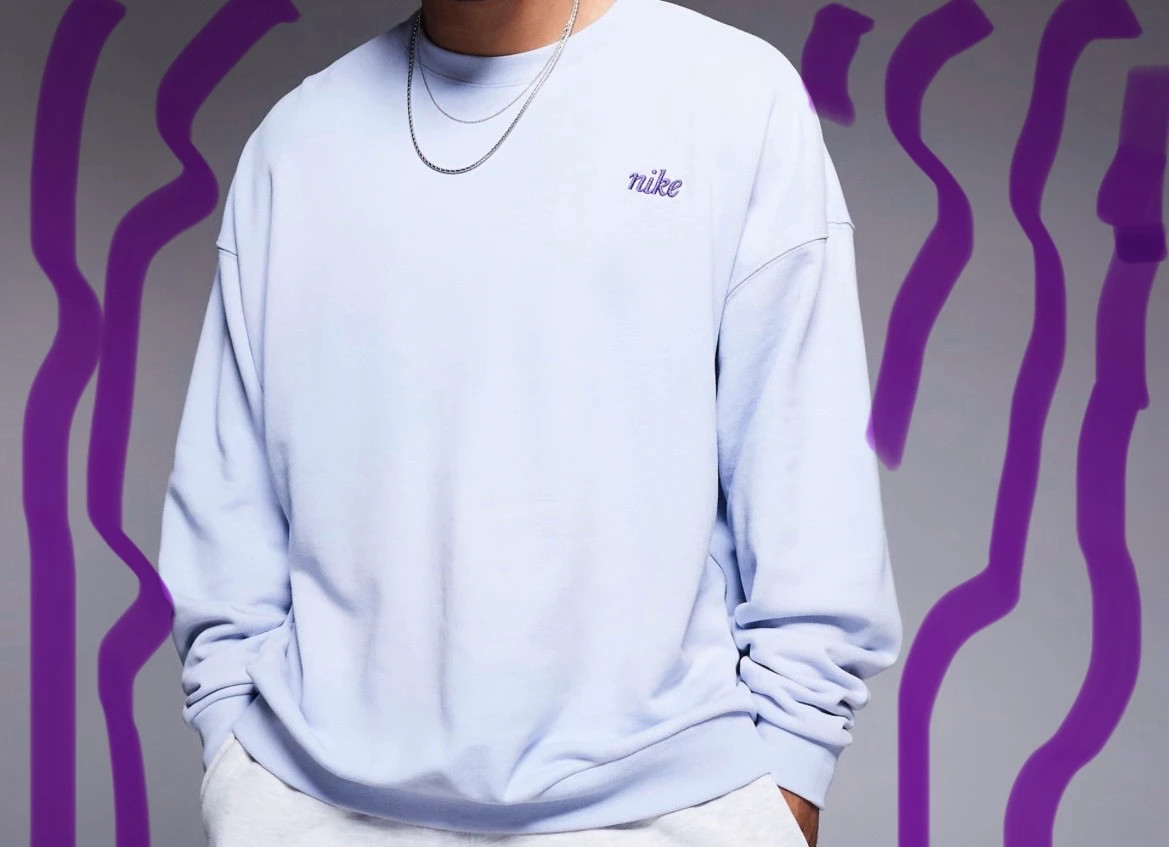 Nike - Club - Sweat ras de cou oversize - Lilas