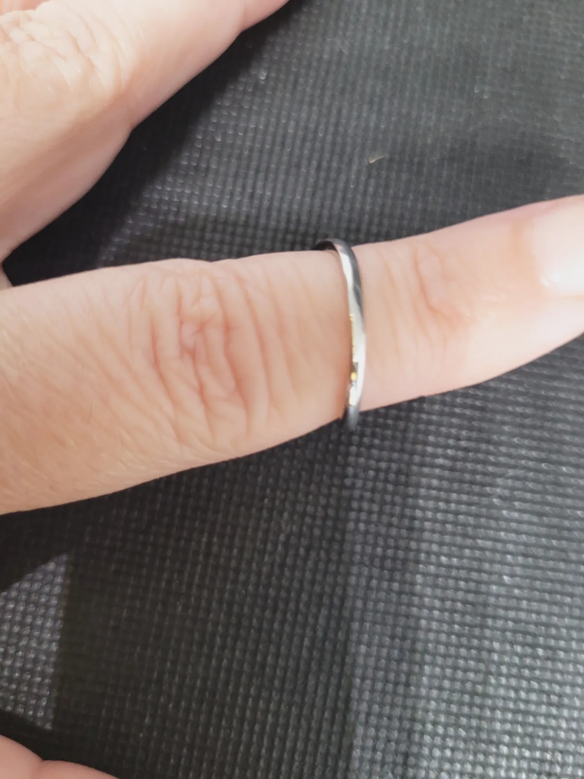 Bague en acier inoxydable couleur argent ajustable – Autre – taille 46 3