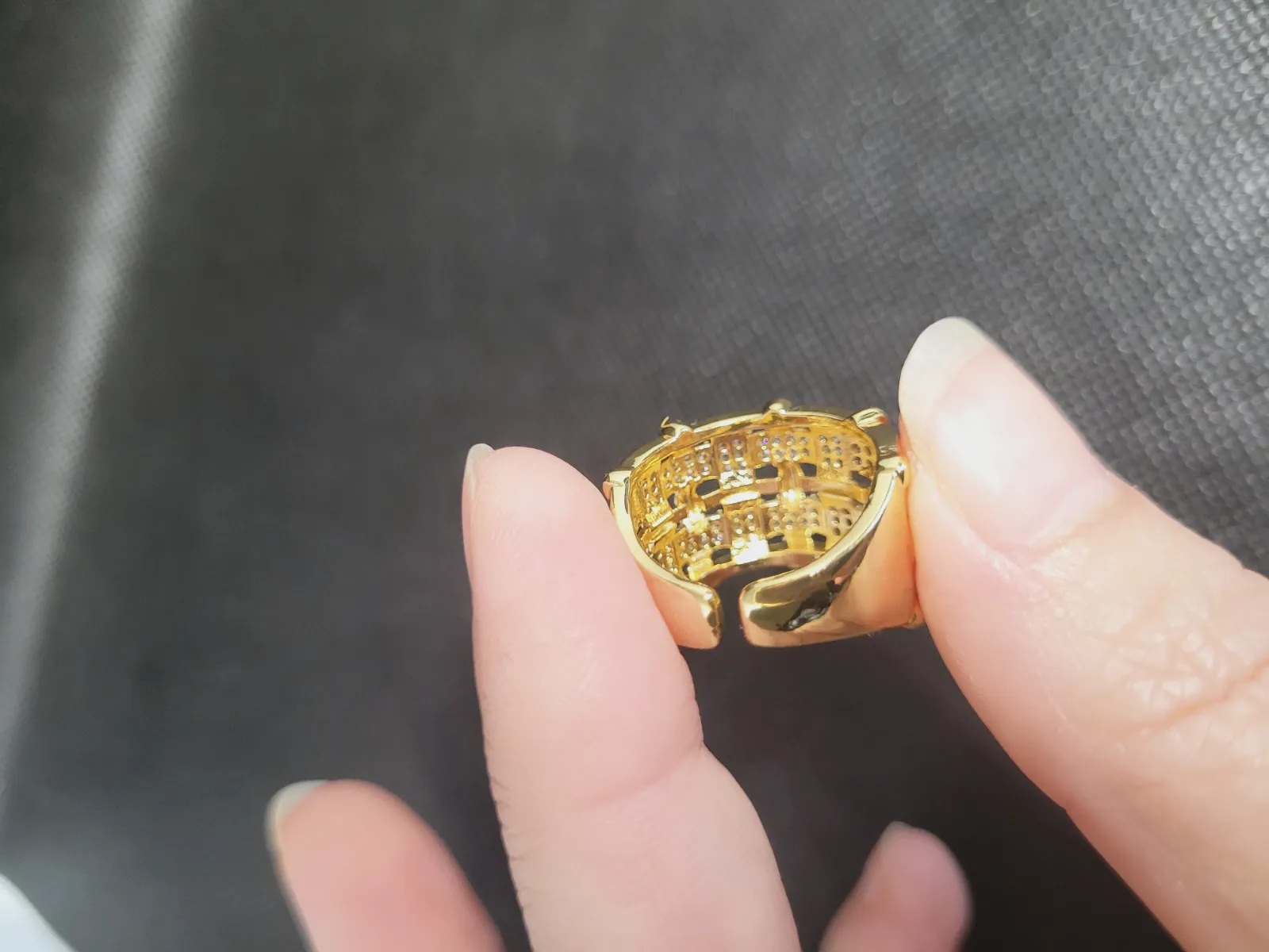 Bague en acier inoxydable ajustable  – Autre – taille 46 4