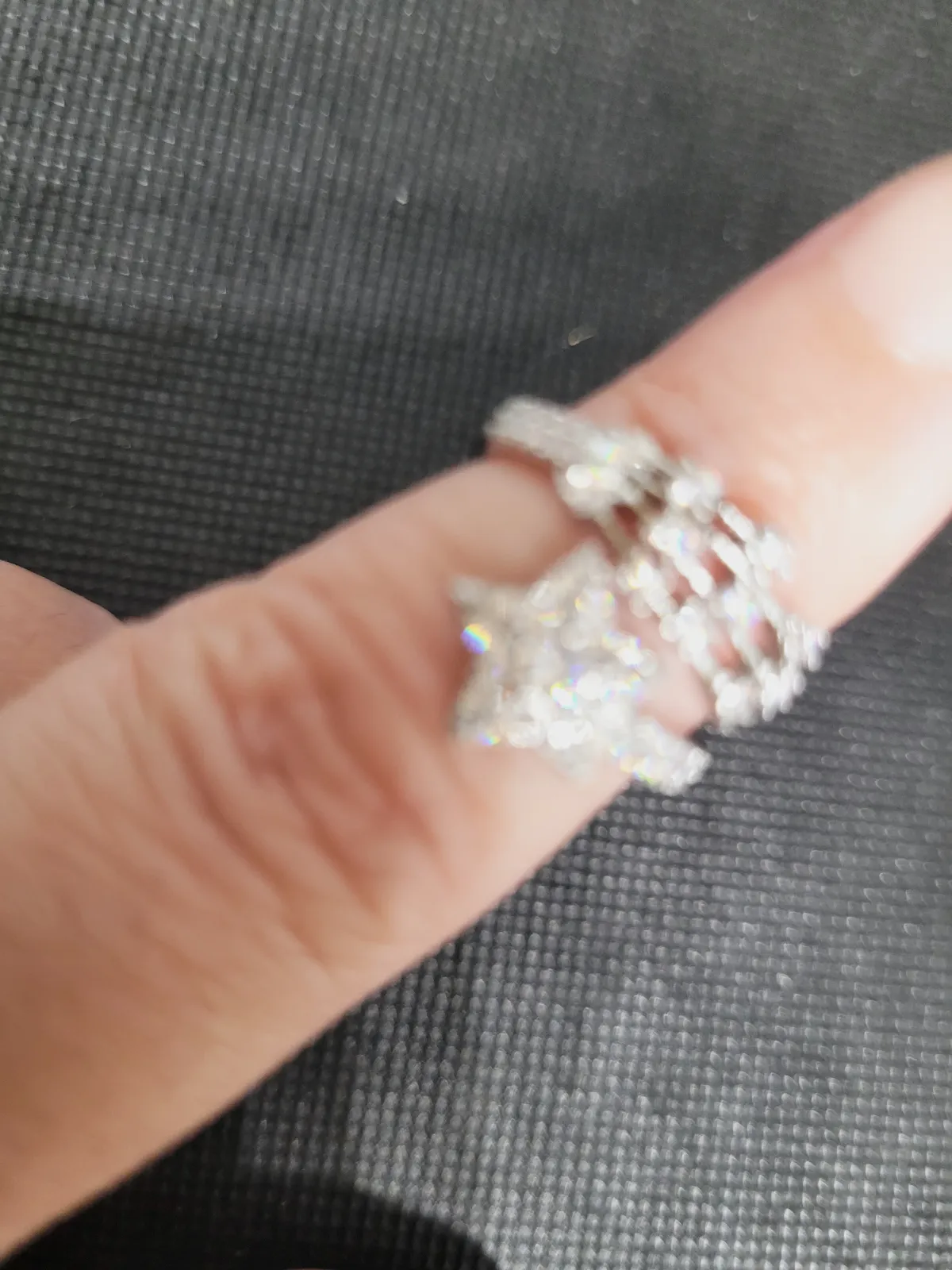 Bague en acier inoxydable couleur argent ajustable – Autre – taille 46 4