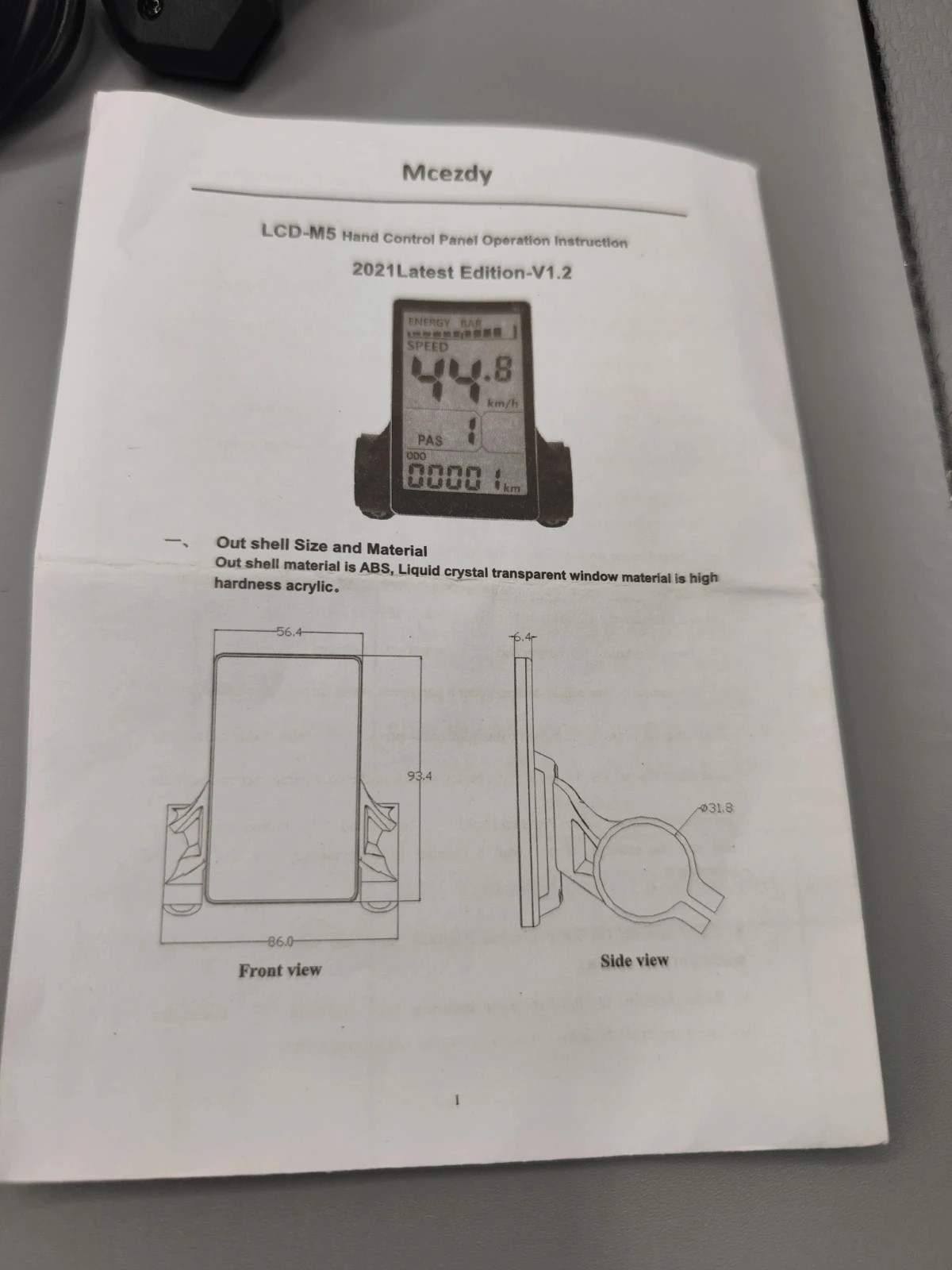 Pantalla LCD para bicicleta eléctrica M5 3