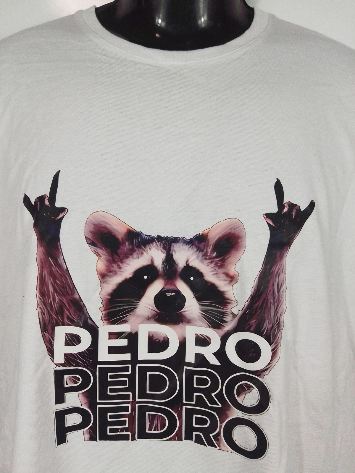 Camiseta Raccoon Meme Pedro Talla M - Nueva – B&C Collection – taille M / 38 / 10 2