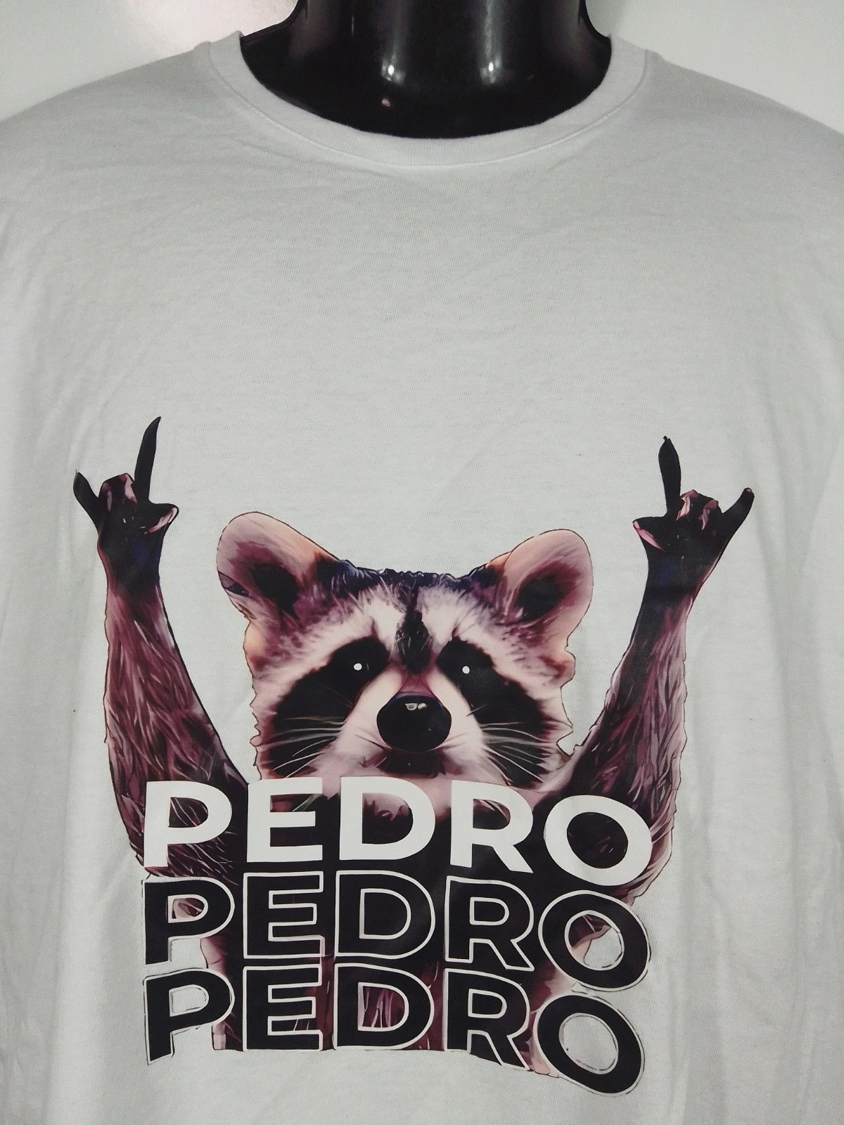 Camiseta Raccoon Meme Pedro Talla M - Nueva – B&C Collection – taille M / 38 / 10 3