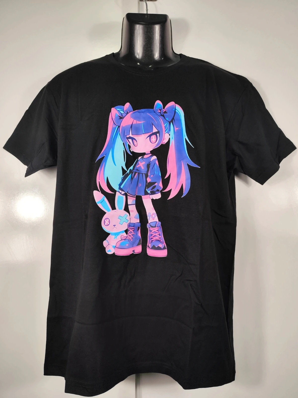 Camiseta negra anime e-girl Kawaii talla M - Nueva