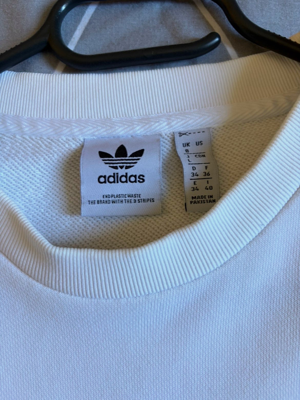 Sweatshirt blanc Adidas Originals trèfles – Adidas – taille S 4