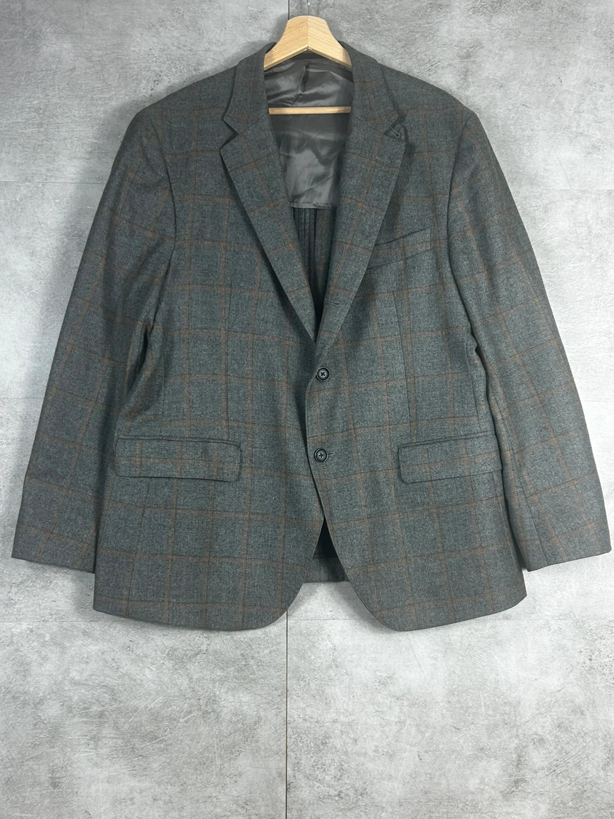 Hackett homme blazer taille 44S 54 XL tissu Loro Piana laine cachemire soie carreaux gris marron