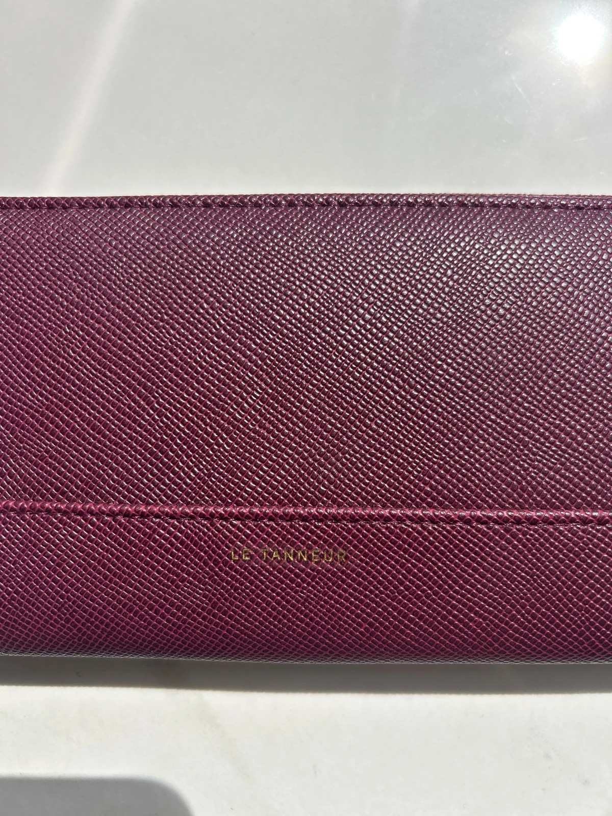 Le Tanneur femme compagnon portefeuille long zippé cuir grainé bordeaux – Le Tanneur 2