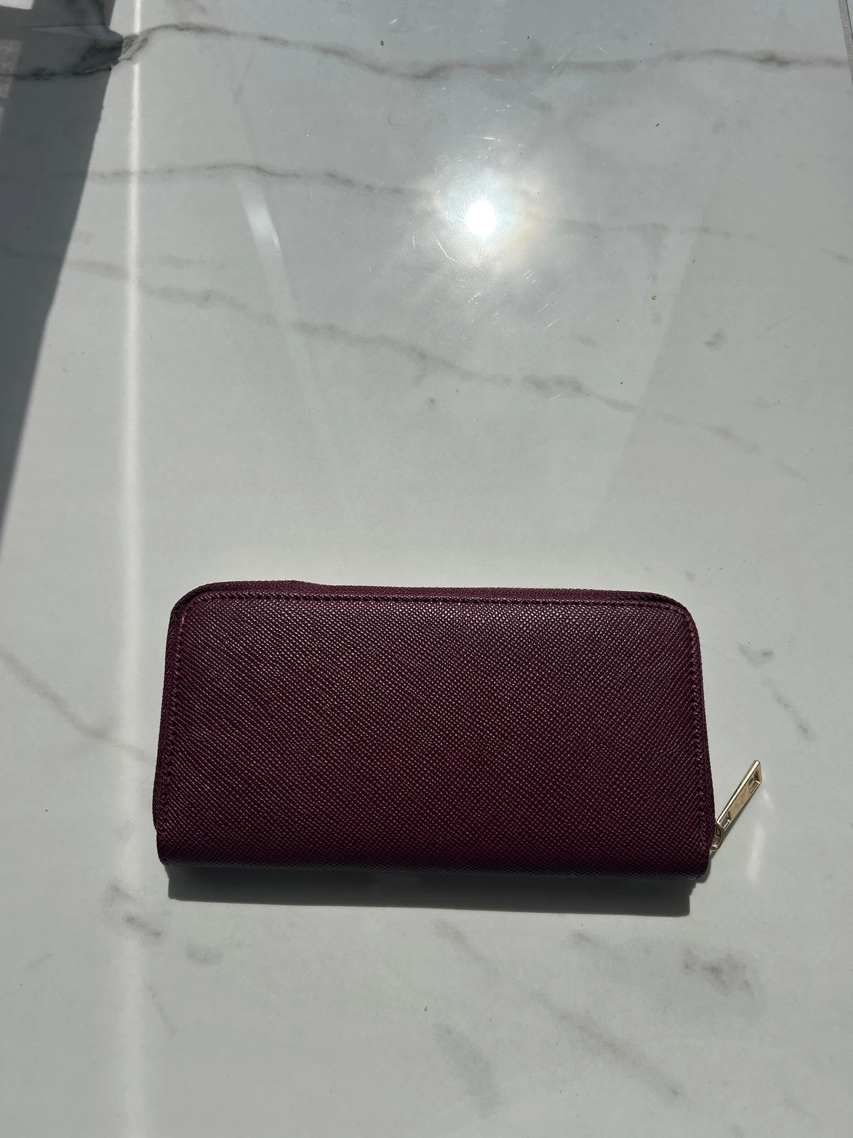 Le Tanneur femme compagnon portefeuille long zippé cuir grainé bordeaux – Le Tanneur 3