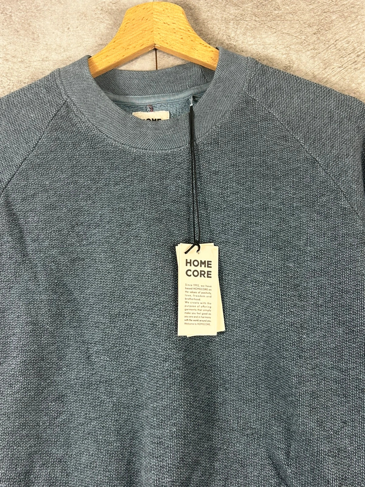 Homecore homme sweat Terry taille M 100% coton Blue Steel bleu gris raglan Made in Portugal – Homecore – taille M 5
