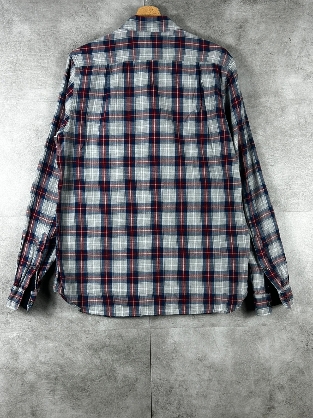 Woolrich homme chemise à carreaux taille M US L EU effet flanelle bleu gris rouge – Woolrich – taille L 2