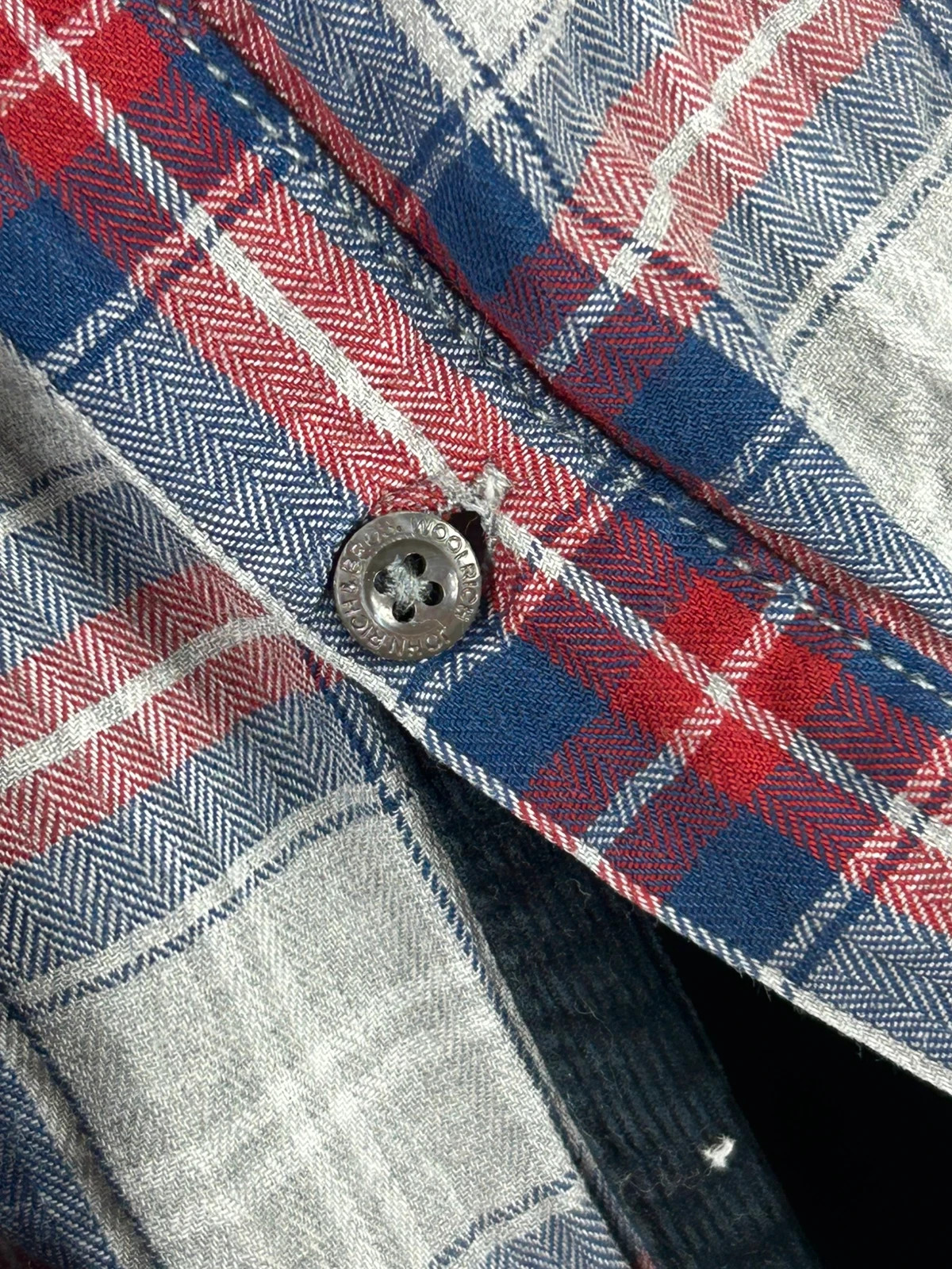Woolrich homme chemise à carreaux taille M US L EU effet flanelle bleu gris rouge – Woolrich – taille L 5