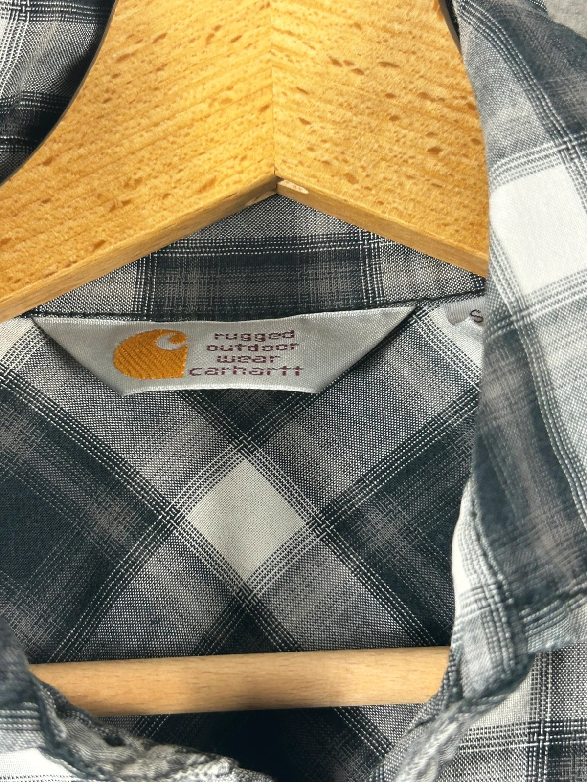 Carhartt homme chemise Huron taille S coton carreaux noir gris vintage workwear – Carhartt – taille S 5